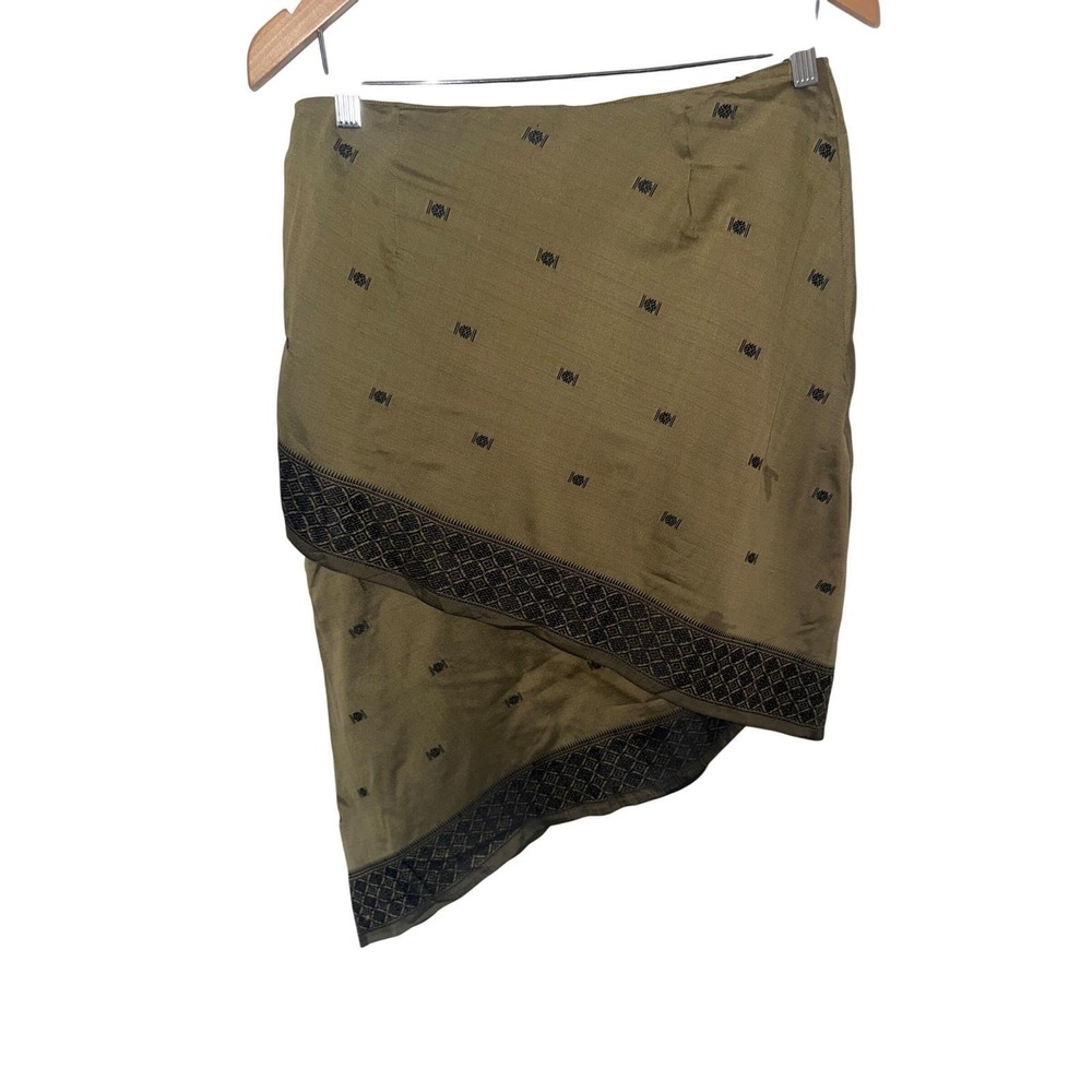 Y2K Boho Free People Asymmetrical Midi Skirt size 9 worn once | sari/ indian - Picture 6 of 8